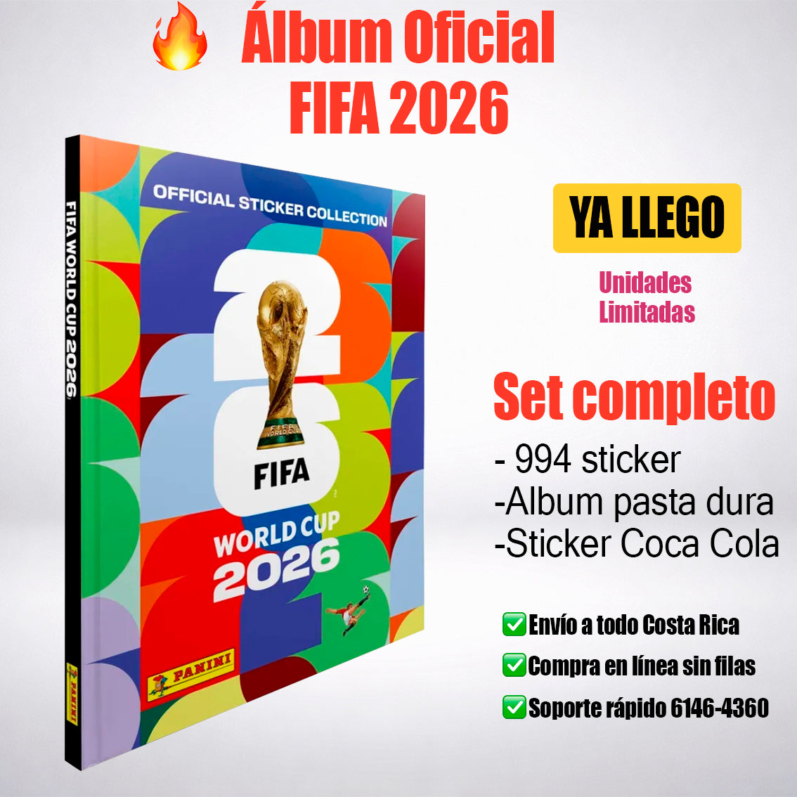 Album Panini pasta dura Set 994 sticker (Incluye los de Coca Cola)